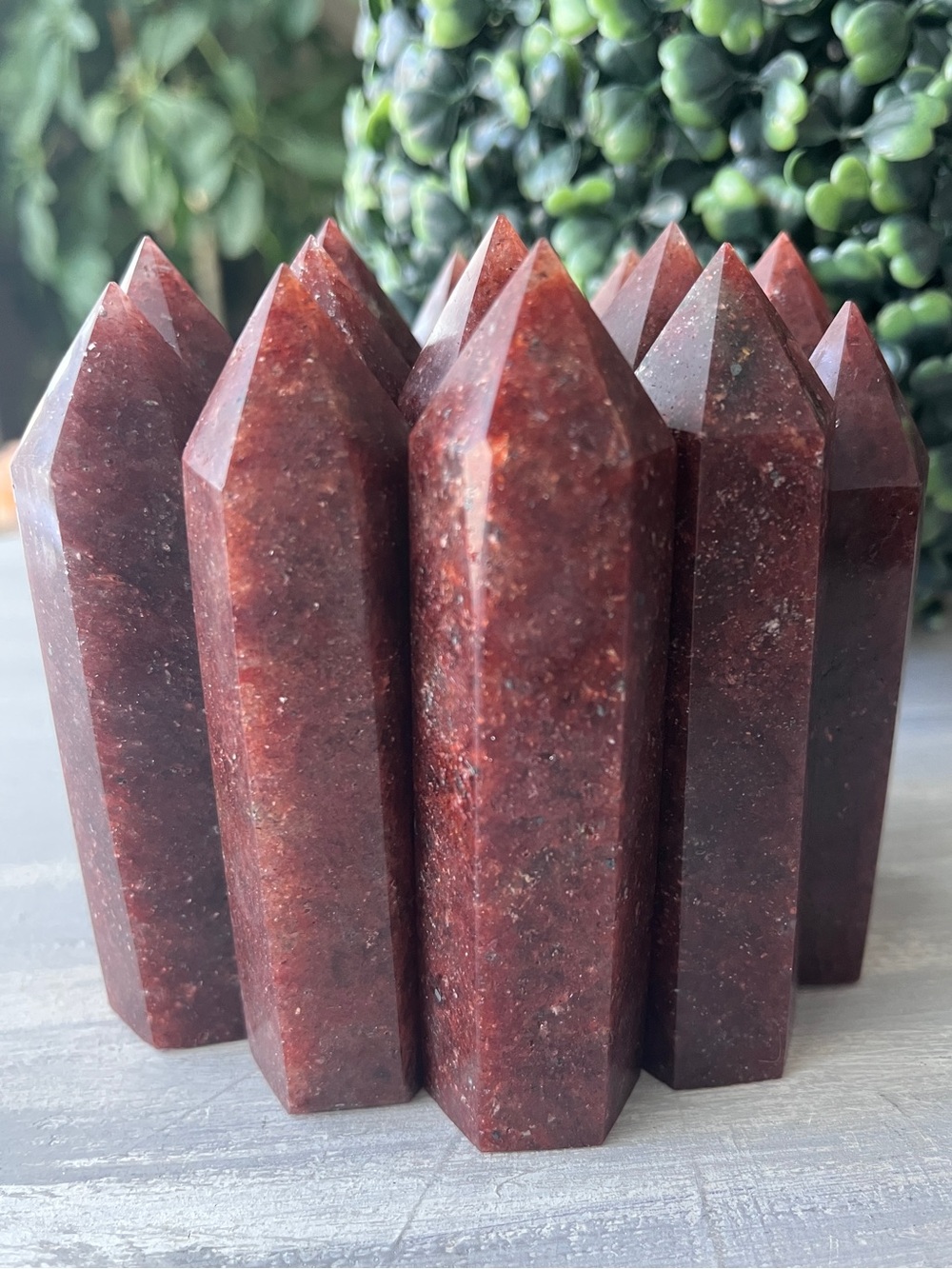 Strawberry quartz tower